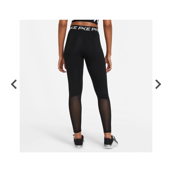 Nike Women's Pro Mid-Rise Mesh-Paneled Leggings - Picture 3 of 8